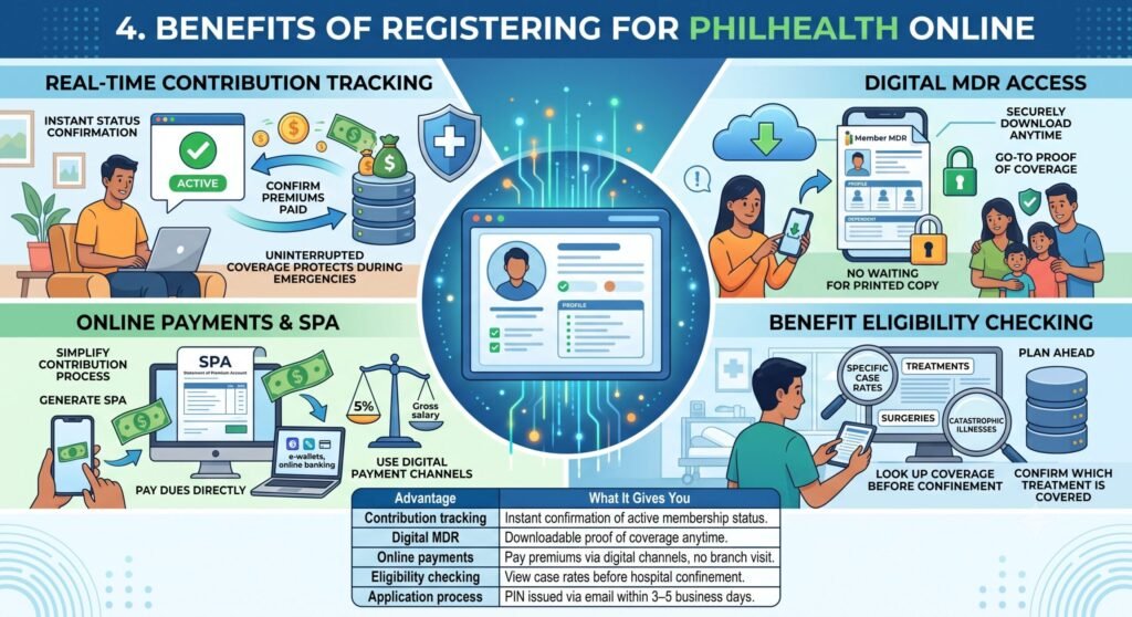 PhilHealth Online Registration 4 4. Benefits of Registering for PhilHealth Online